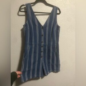 FRNCH Paris striped denim romper